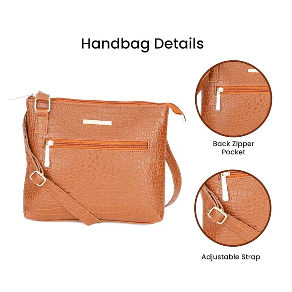 Tan_Premium_Quality_Croco_Sling_Bag_For_Women