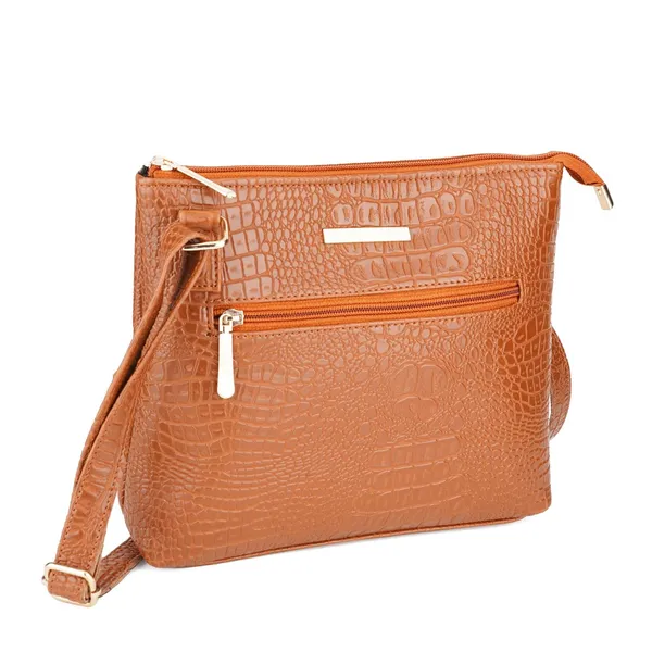 Tan_Premium_Quality_Croco_Sling_Bag_For_Women
