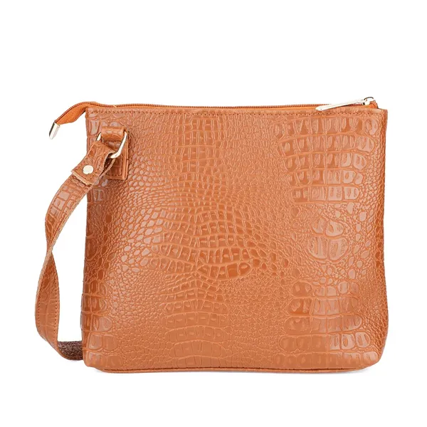 Tan_Premium_Quality_Croco_Sling_Bag_For_Women