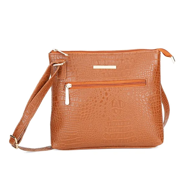 Tan_Premium_Quality_Croco_Sling_Bag_For_Women