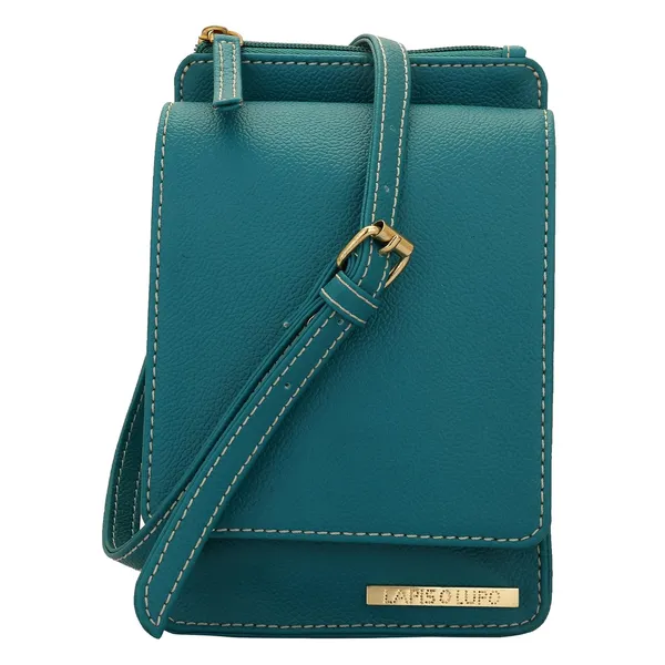 Turquoise_Premium_Quality__Czechsynthetic_Mobile_Sling_Bag_For_Women