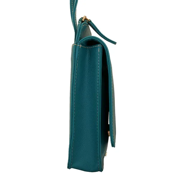 Turquoise_Premium_Quality__Czechsynthetic_Mobile_Sling_Bag_For_Women
