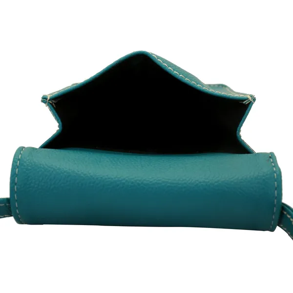 Turquoise_Premium_Quality__Czechsynthetic_Mobile_Sling_Bag_For_Women
