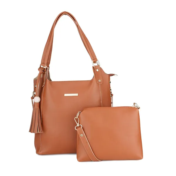 Tan_Premium_Quality_Handbag_And_Sling_Bag_Combo_(Set_Of_2)_For_Women