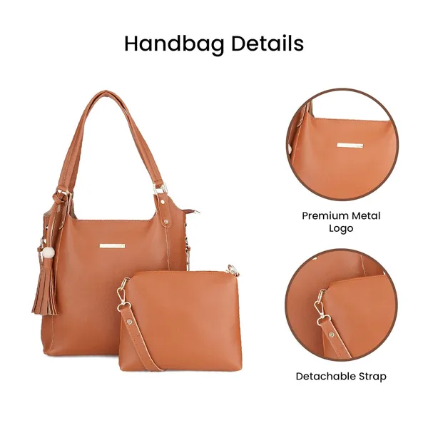 Tan_Premium_Quality_Handbag_And_Sling_Bag_Combo_(Set_Of_2)_For_Women