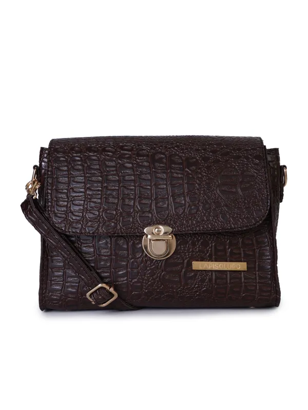 Brown_Premium_Quality_Croco_Sling_Bag_For_Women