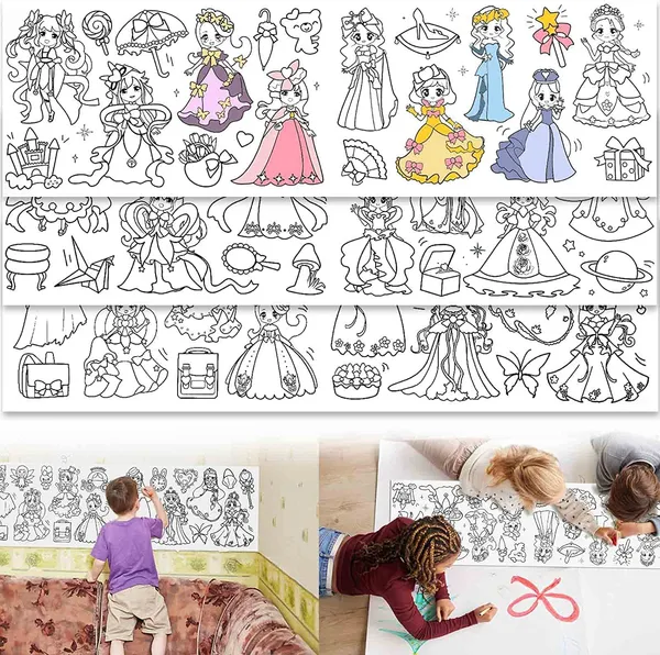 Multicolor_Reusable_Princess_Art_Roll_For_Kids