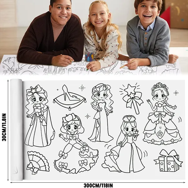 Multicolor_Reusable_Princess_Art_Roll_For_Kids