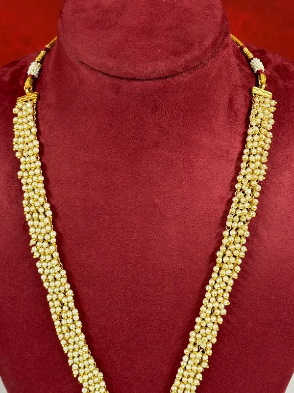 Gold_Plated_Long_Necklace_And_Earrings_Set_|_South_Indian_Jewellery