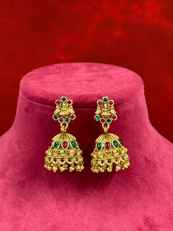 Gold_Plated_Long_Necklace_And_Earrings_Set_|_South_Indian_Jewellery