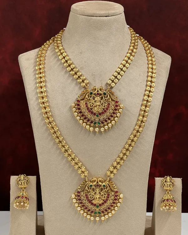 Multicolor_Alloy_Premium_Earring_&_Pendant_Combo_Set_|_South_Indian_Jewellery