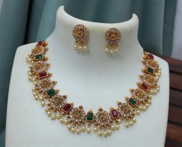 Multicolor_Alloy_Premium_Earring_&_Necklace_Set_|_South_Indian_Jewellery