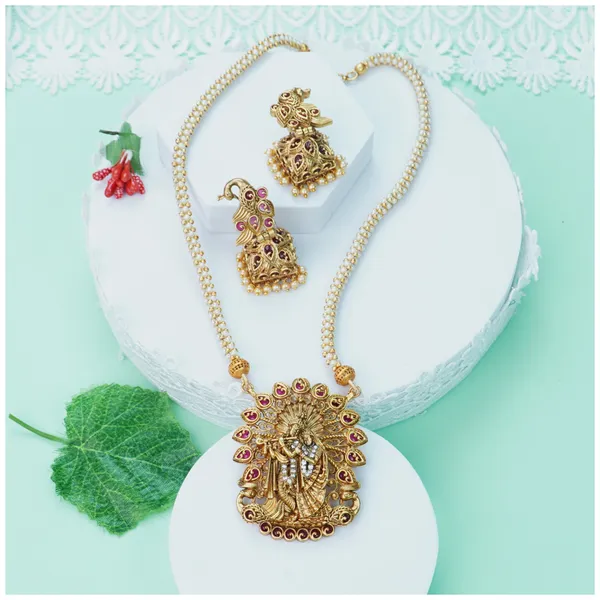 Maroon_Alloy_Premium_Earring_&_Pendant_Set_|_South_Indian_Jewellery