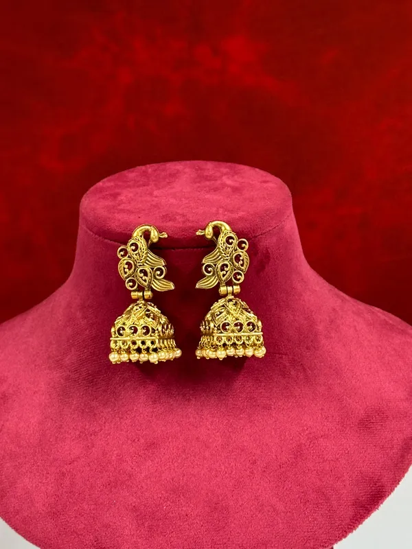 Maroon_Alloy_Premium_Long_Necklace_And_Earrings_Set_|_South_Indian_Jewellery