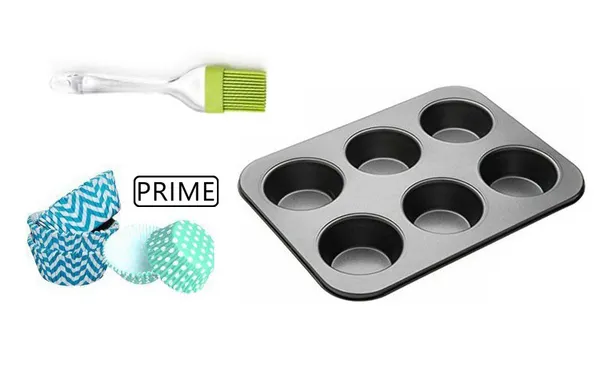 6_Slot_Non_Stick_Black_Muffin_Tray_with_100_Paper_Moulds_and_Silicone_Oiling_Brush