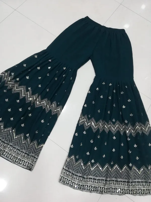 Bottle_Green_Colored_Sharara_Suits