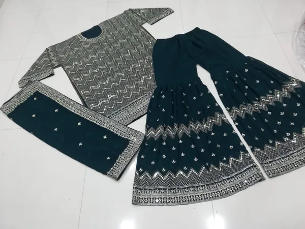 Bottle_Green_Colored_Sharara_Suits