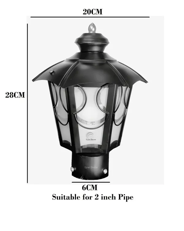 Avior_Black_Metal_40W_Decorative_Outdoor/_Exterior/_Gate/_Pole/_Pillar/_Garden_Light,_Lamp_,