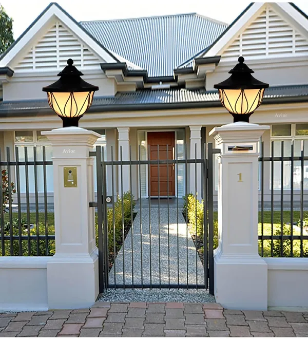 Avior_Black_&_White_50_Watts_Lotus_Shape_Gate_Light,_Outdoor_Lamp,_(Pack_Of_1)
