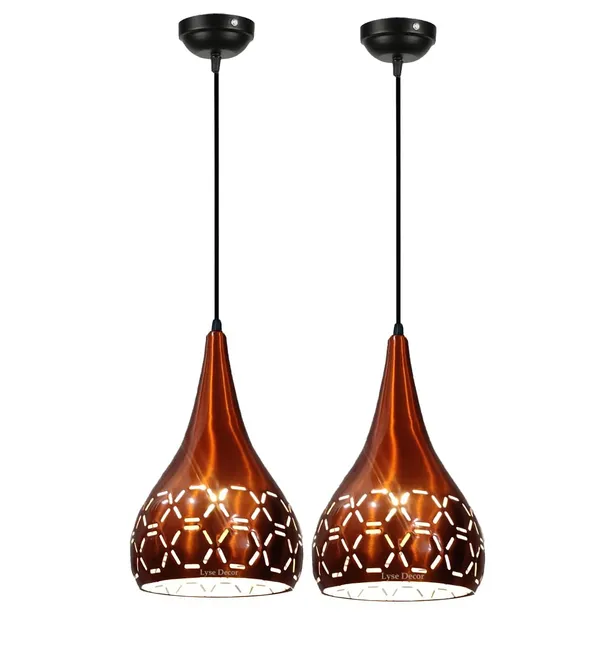 Avior_Copper_Aluminum_Hanging_Pendant_Ceiling_Lights_Lamp_Cutting_Shade_(Set_Of_2_Pieces)