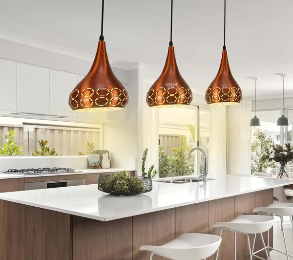 Avior_Copper_Hanging_Pendant_Ceiling_Lights_Lamp,_(Pack_Of_3)
