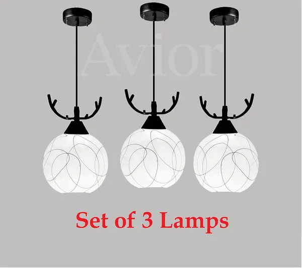 Avior_Black_&_White_Deer_Horns_Design_Ceiling_Hanging_Lights_For_Kitchen_Island,_Pendent_Lamp_Over_Dining_Table,_Home_Decorative_Items_For_Gallery/_Lobby/_Balcony_(Pack_Of_3)