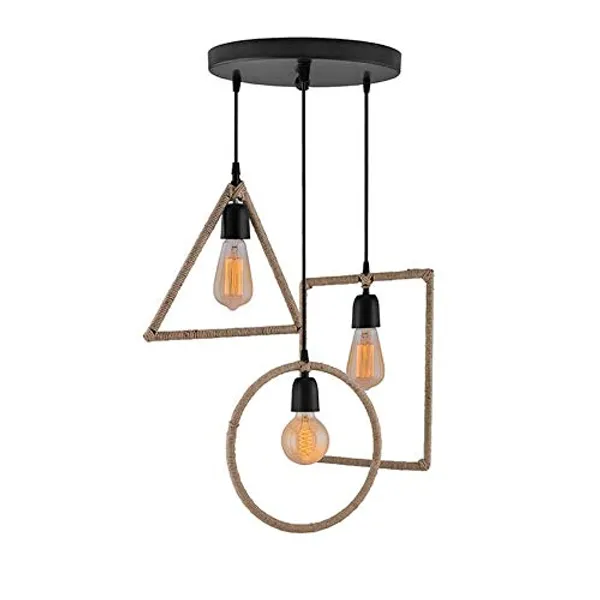 Avior_Black_Edison_Lamp_Rope_Hanging_Chandelier_E27_Holder,_Baze,_40_Watts