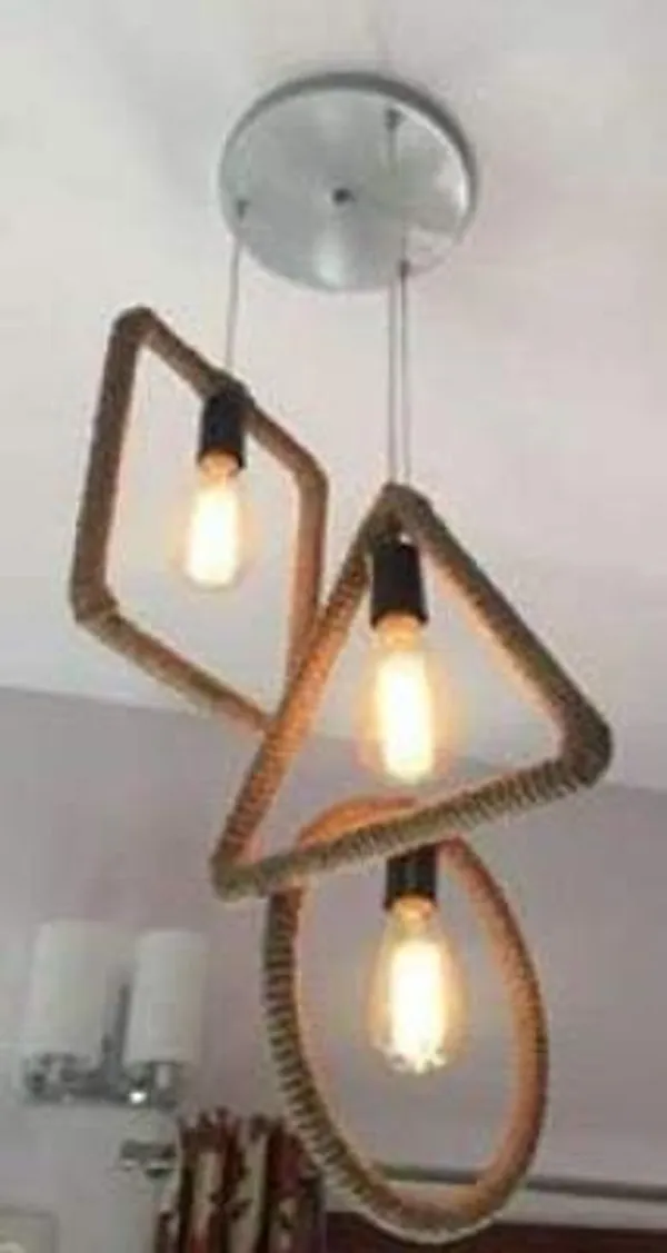 Avior_Black_Edison_Lamp_Rope_Hanging_Chandelier_E27_Holder,_Baze,_40_Watts