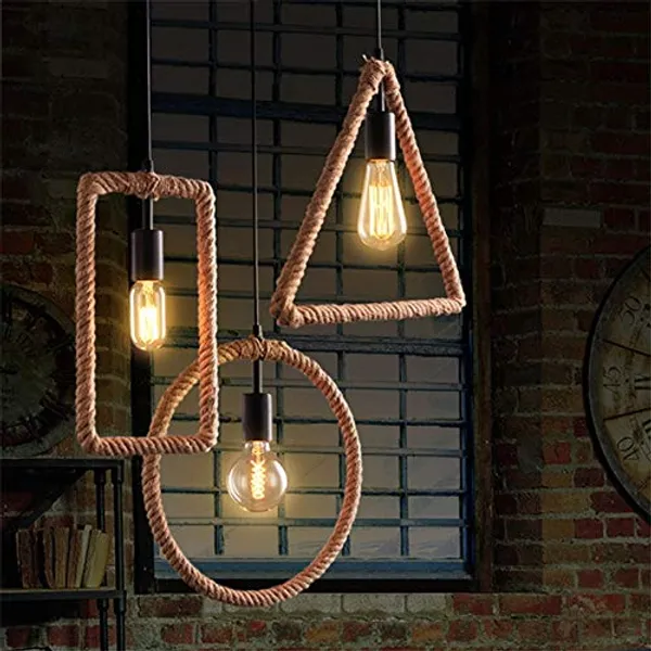Avior_Black_Edison_Lamp_Rope_Hanging_Chandelier_E27_Holder,_Baze,_40_Watts