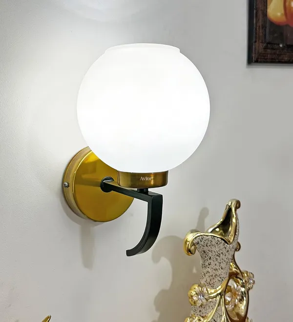 Avior_Gold_And_White_Frosted_Wall_Lamps_For_Bedroom,_Living_Room,_Restaurants_Wall_Lights,_Cafe_Lamps_And_Offices_Wall_Lamps