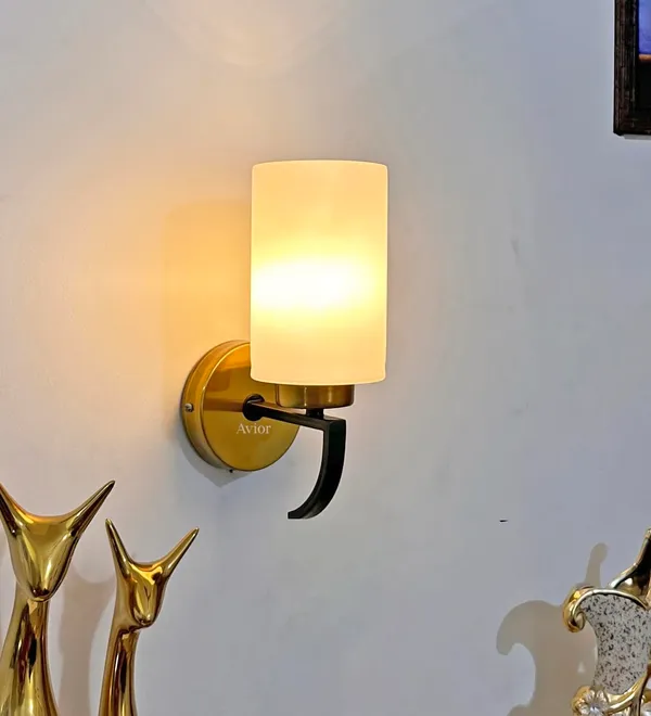 Avior_Gold_And_Frosted_White_Wall_Light_For_Bedroom,_Living_Room,_Restaurant_Decoration_Wall_Light,_Cafe_Lamps,_Offices_Wall_Lamps_And_For_Decoration