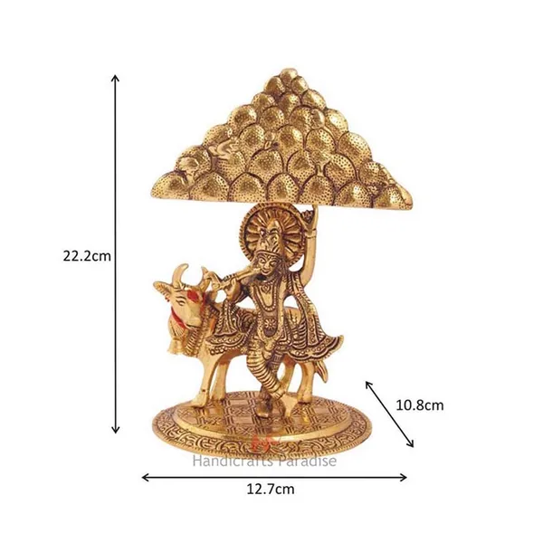 Golden_Metal_Krishna_Figurine_For_Home_Decor,_9_Inch