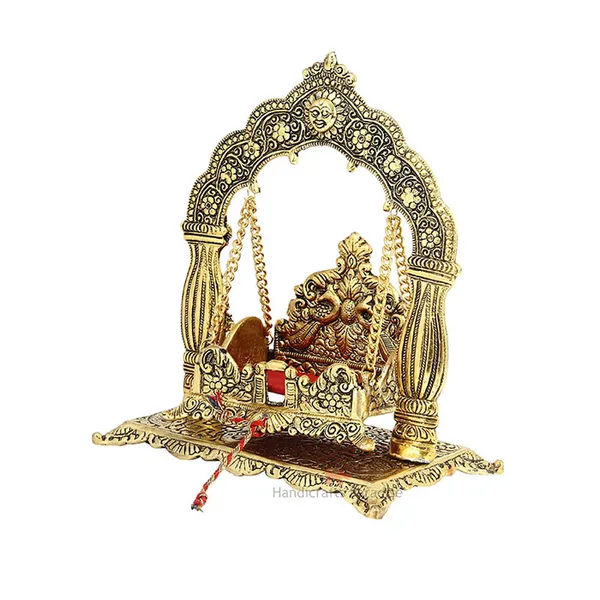 Golden_Aluminum_Nand_Gopal_Palana_Showpiece,_9.5_Inch