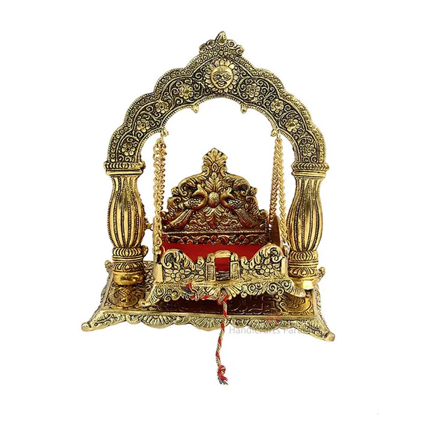 Golden_Aluminum_Nand_Gopal_Palana_Showpiece,_9.5_Inch