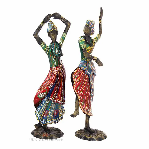 Multicolor_Bharatnatyam_Dancing_Couple_Showpiece,_17.75_Inch_(Set_Of_2)
