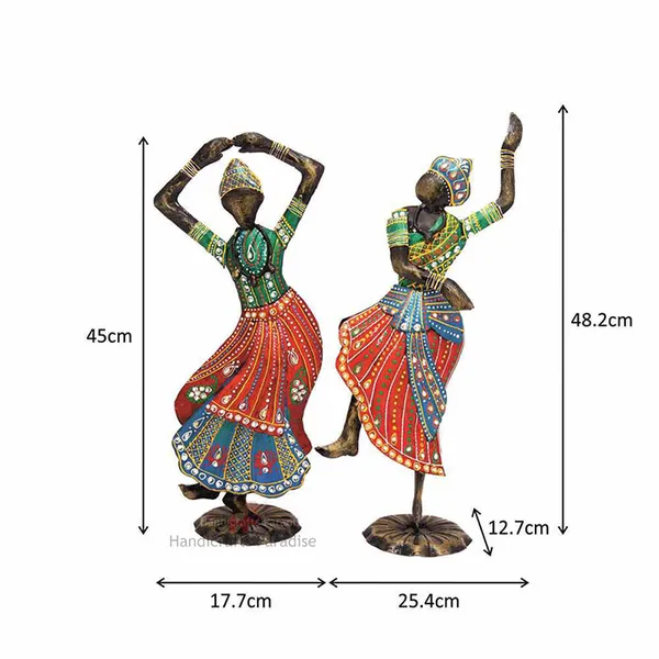 Multicolor_Bharatnatyam_Dancing_Couple_Showpiece,_17.75_Inch_(Set_Of_2)