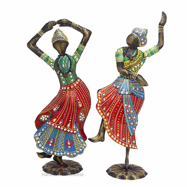 Multicolor_Bharatnatyam_Dancing_Couple_Showpiece,_17.75_Inch_(Set_Of_2)
