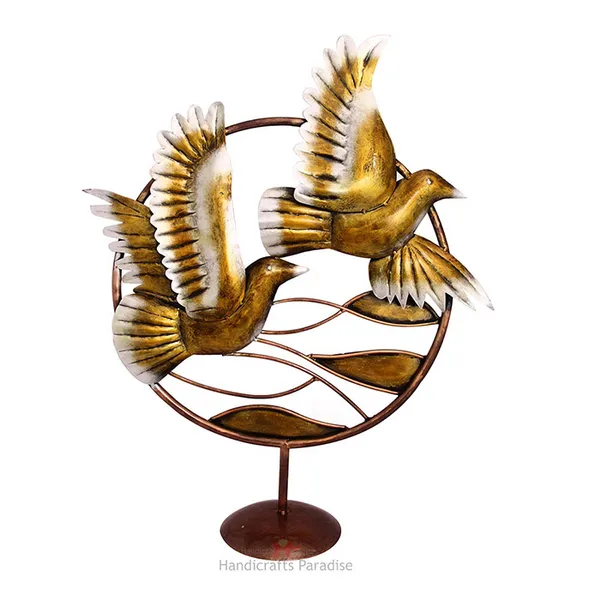 Golden_Wrought_Iron_Birds_In_Circular_Frame_Showpiece_For_Home_Decor,_27_Inch