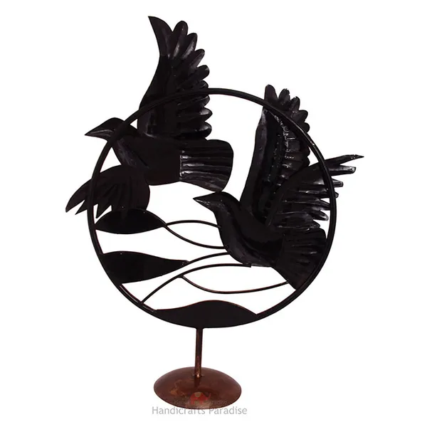 Golden_Wrought_Iron_Birds_In_Circular_Frame_Showpiece_For_Home_Decor,_27_Inch