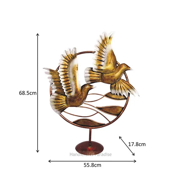 Golden_Wrought_Iron_Birds_In_Circular_Frame_Showpiece_For_Home_Decor,_27_Inch