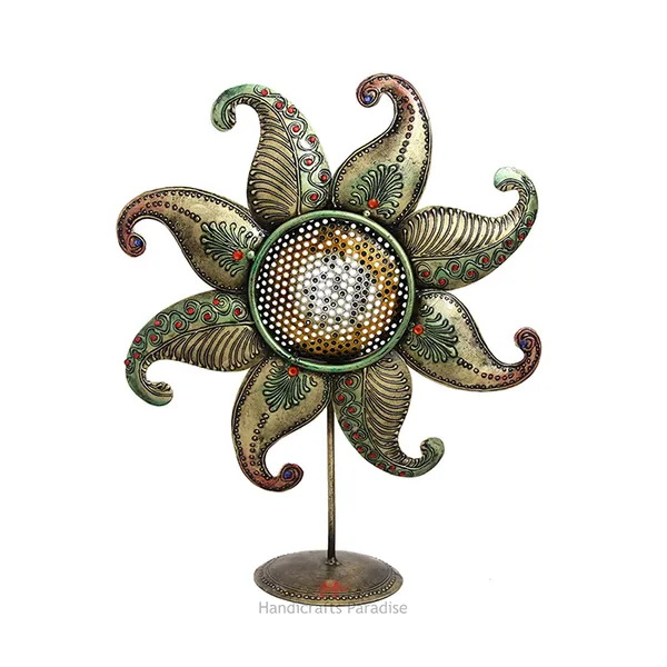 Rusty_Golden_Decorative_Sunflower_Tea_Light_Holder_,_13.5_Inches