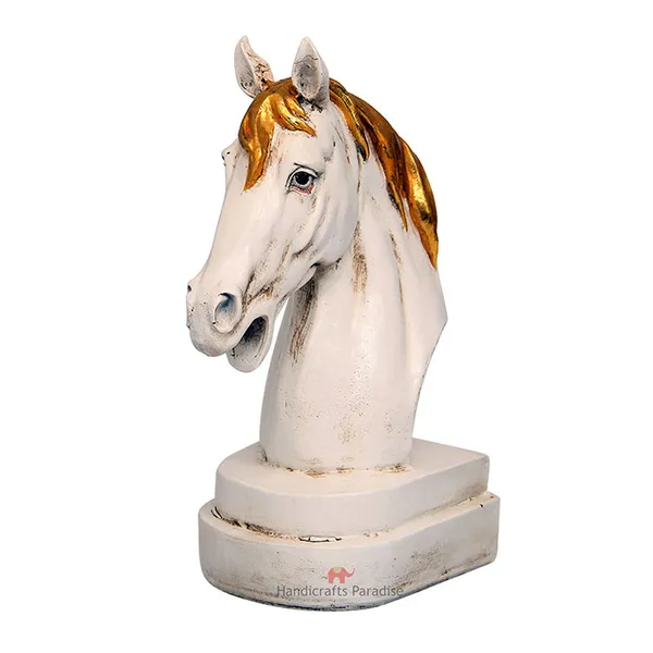 White_Antique_Horse_Showpiece_For_Home_Dacor,_8.25_Inch