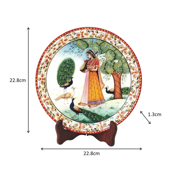 Multicolor_Ragini_Design_Painted_Marble_Plate,_9_Inch