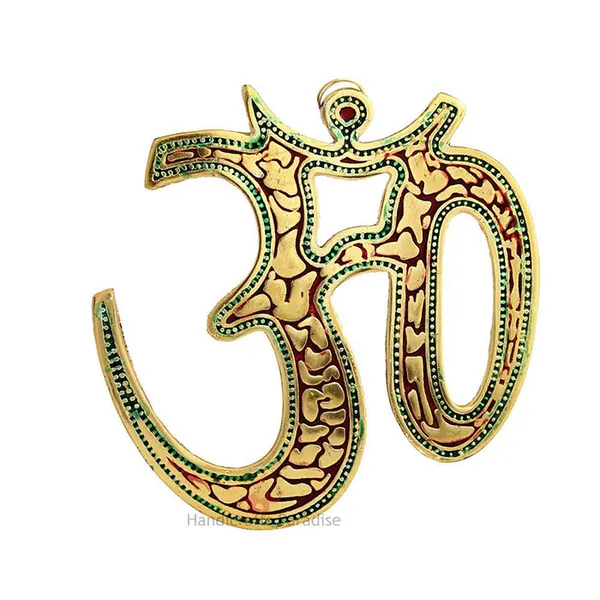Golden_Metal_Wall_Hanging_Om_Shaped_Figurine,_7.5_Inch