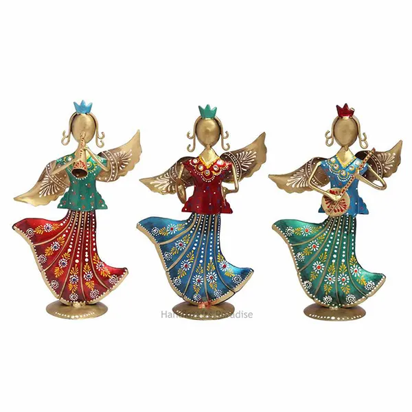 Multicolor_Wrought_Iron_Musical_Angels_Showpiece,_9.5_Inch,_(Set_Of_3_Piece)