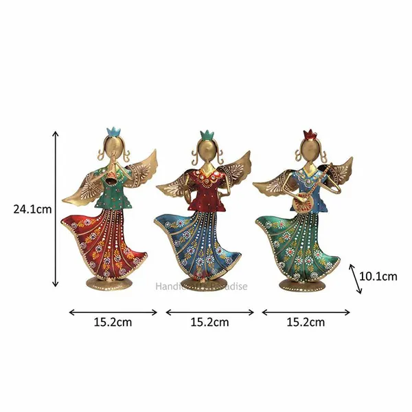 Multicolor_Wrought_Iron_Musical_Angels_Showpiece,_9.5_Inch,_(Set_Of_3_Piece)