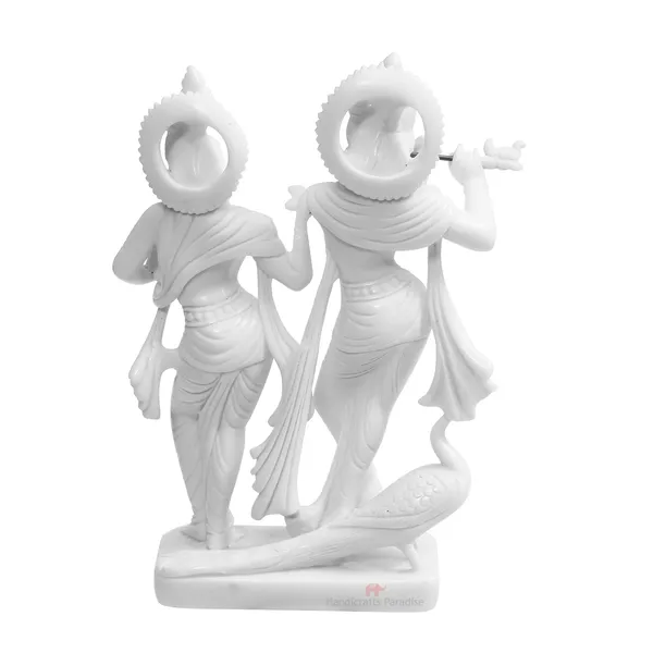 White_Marble_Carved_In_Radha_Krishan_Figurine