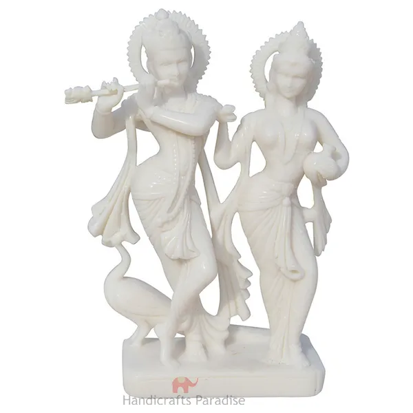 White_Marble_Carved_In_Radha_Krishan_Figurine