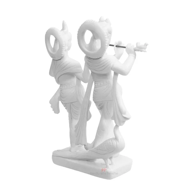 White_Marble_Carved_In_Radha_Krishan_Figurine