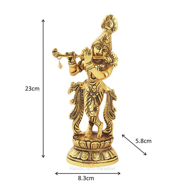 Golden_Krishan_Playing_Flute_Figurine_For_Home_Decor,_9_Inch